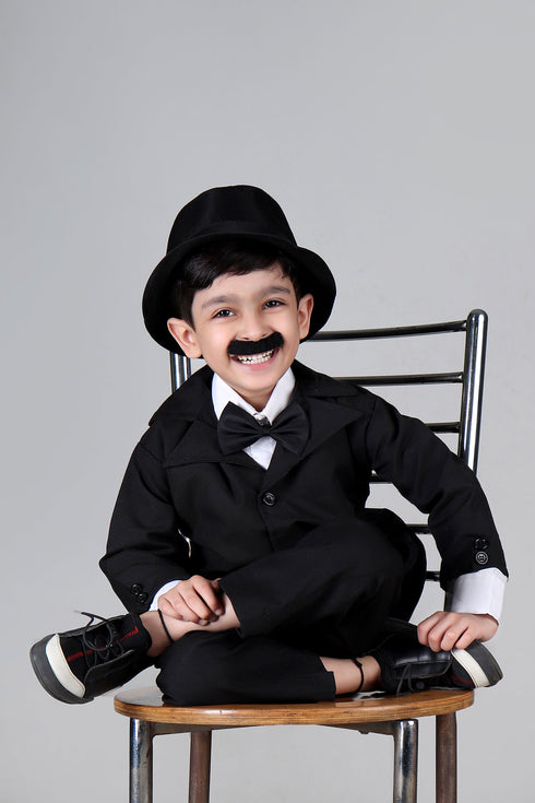 BookMyCostume Charlie Chaplin Dress for Boys | Comic Character Fancy Dress Costume | Charlie Chaplin Costume for Kids